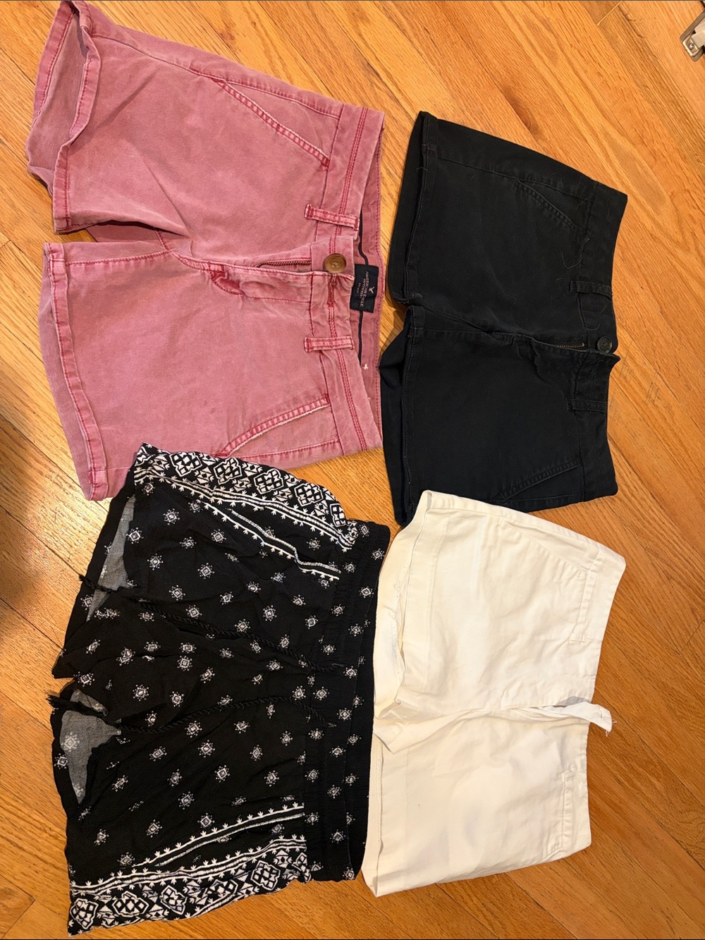 American Eagle Outfitters Pink, Black, White and Patterned Women's Shorts Set